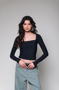 Blusa Manga Longa Mia Preta 