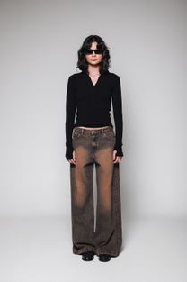 Calça Jeans Lavagem Marrom