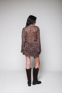  Vestido Paisley Manga Longa