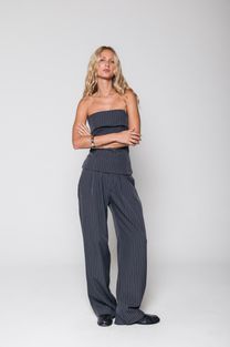 Blusa Risca de Giz Chumbo