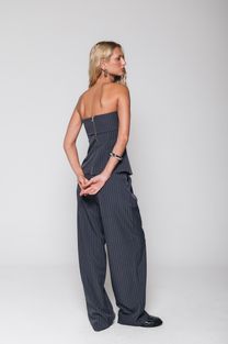 Blusa Risca de Giz Chumbo