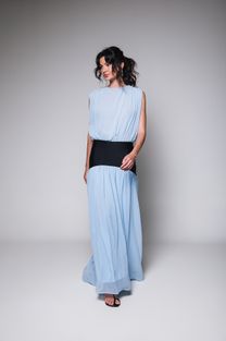 Vestido Com Pala Azul 