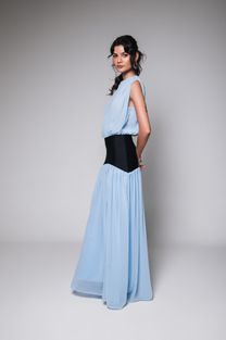 Vestido Com Pala Azul 