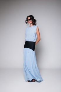 Vestido Com Pala Azul 