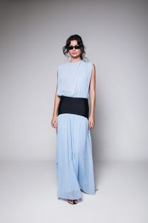 Vestido Com Pala Azul 