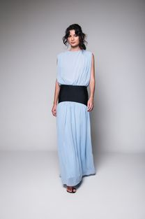 Vestido Com Pala Azul 
