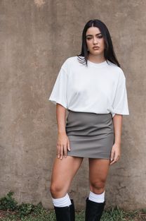 Mini Saia Monique Cinza