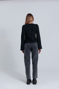 Calça Jeans Cropped Preta