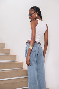 Calça Jeans Cropped Azul Médio 