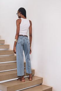 Calça Jeans Cropped Azul Médio 