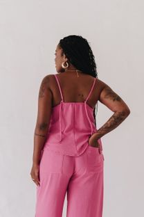 Calça Cós Elástico Tessa Rosa