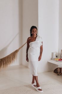 Vestido Midi Ombro Só Bliss Branco