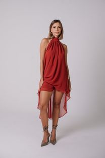 Blusa Longa Terracota