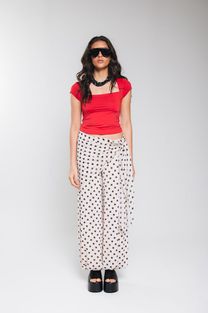 Calça Aladim Estampada Poá