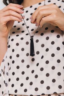 Colar Pingente Tassel Miçangas