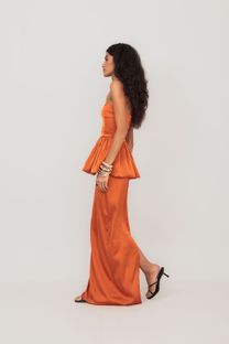 Conjunto Balonê Cetim Laranja