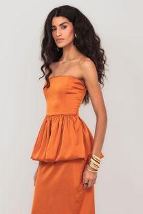 Conjunto Balonê Cetim Laranja