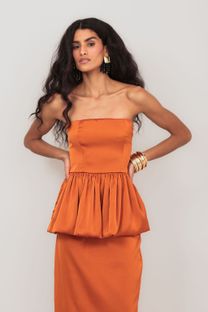 Conjunto Balonê Cetim Laranja