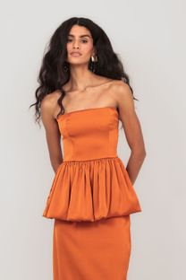 Conjunto Balonê Cetim Laranja