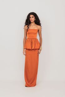 Conjunto Balonê Cetim Laranja