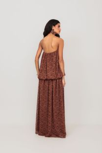 Vestido Balonê Renda Marrom 