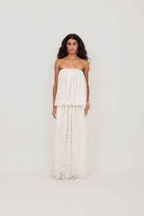 Vestido Balonê Renda Off White