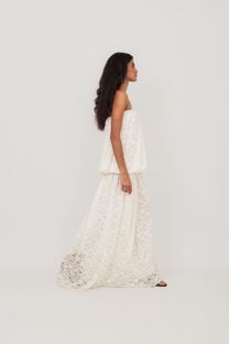 Vestido Balonê Renda Off White