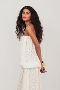 Vestido Balonê Renda Off White