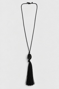 Colar Longo Tassel Preto