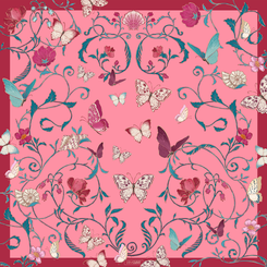 Scarf Art Noveau Cerise