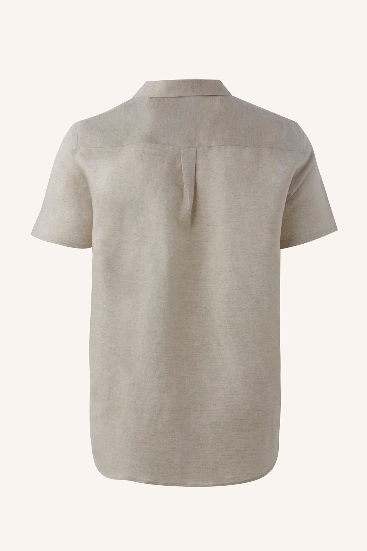 CAMISA MANGA CURTA VISCOLINHO LOGO BORDADO CRU | SHORT SLEEVE VISCOSE SHIRT RAW LOGO