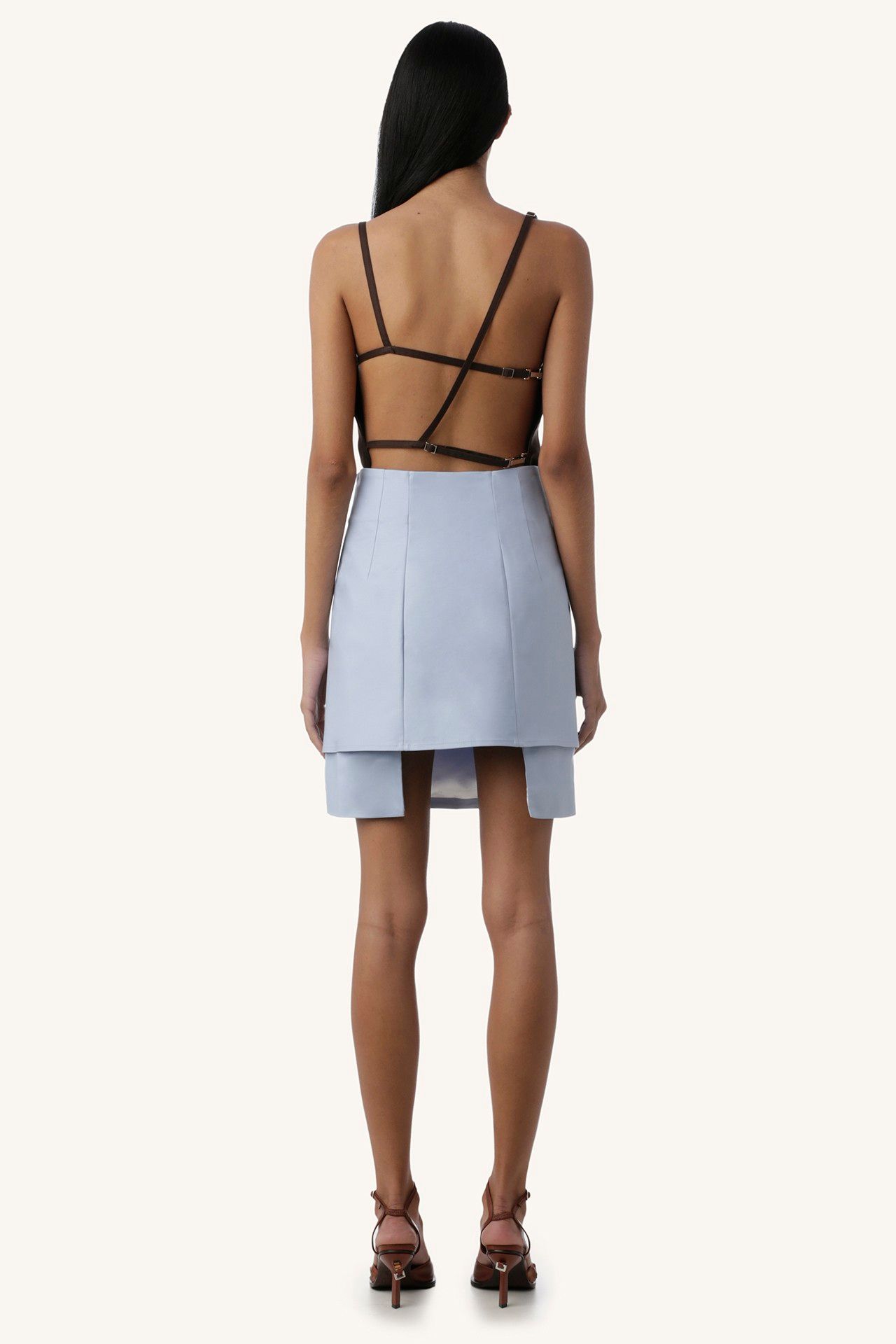 SAIA CARTOMAGIA GABARDINE AZUL | BLUE GABARDINE CARTOMAGIA SKIRT