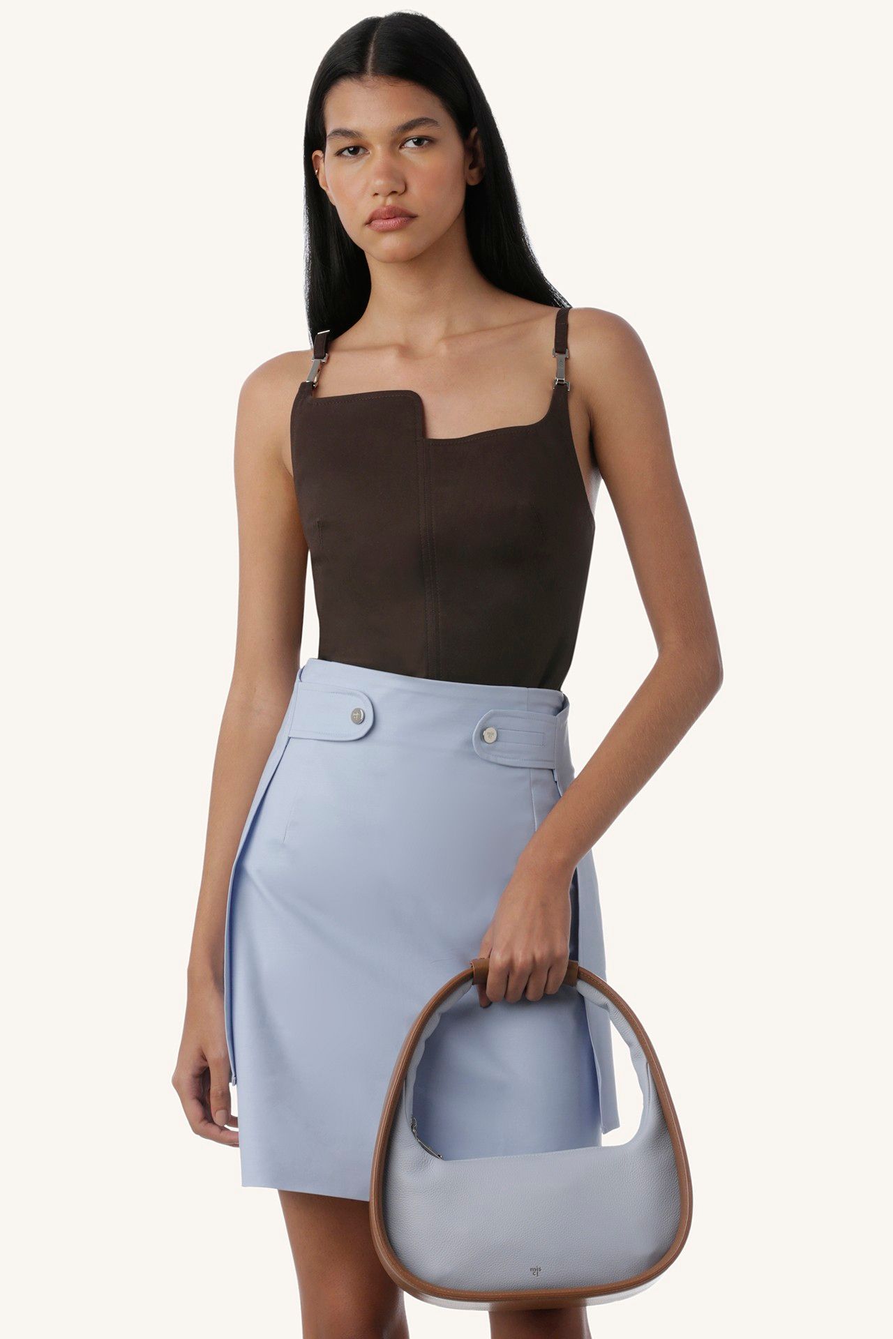 SAIA CARTOMAGIA GABARDINE AZUL | BLUE GABARDINE CARTOMAGIA SKIRT