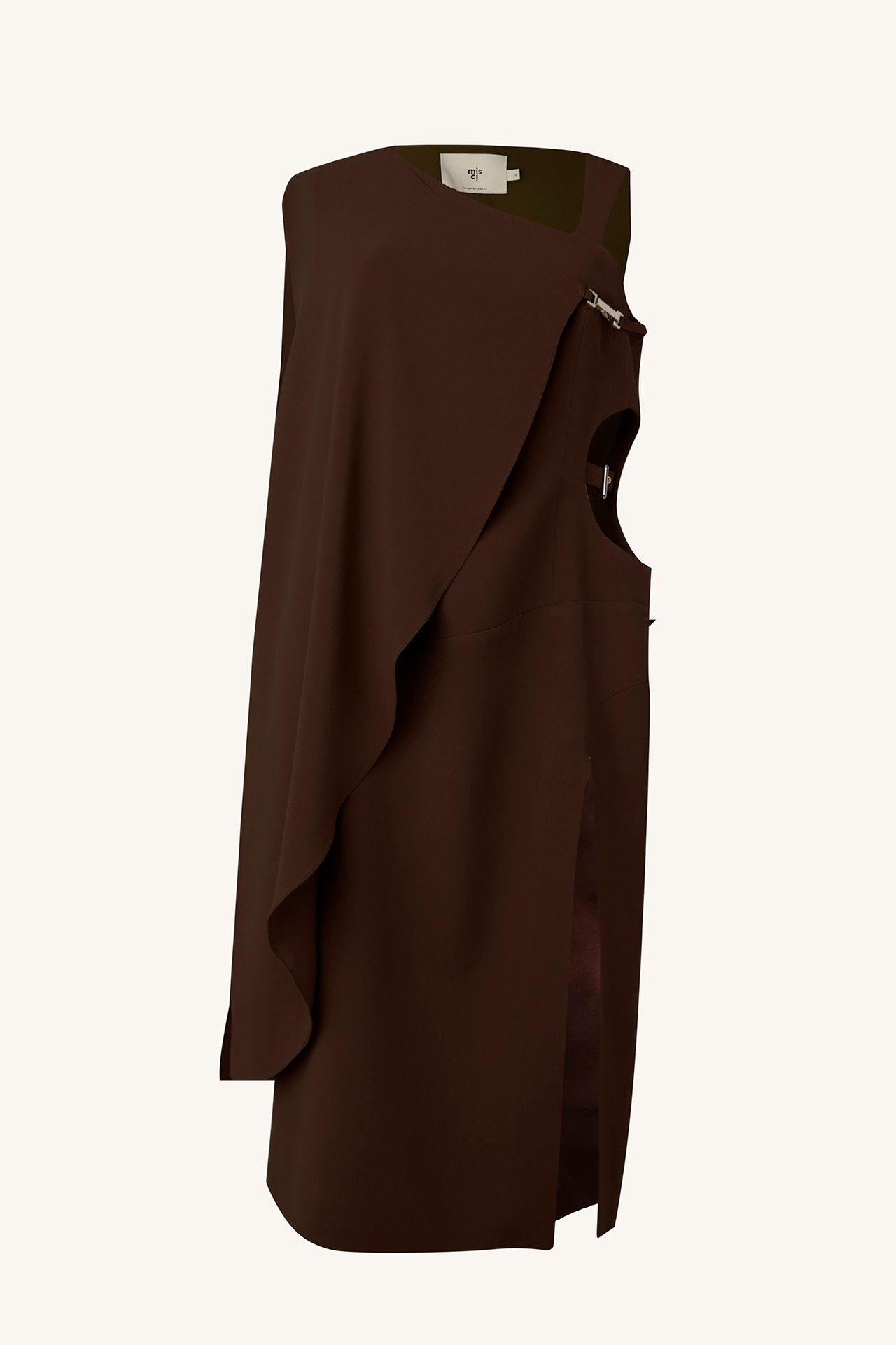 VESTIDO TENDA CREPE MARROM | BROWN CREPE TENT DRESS