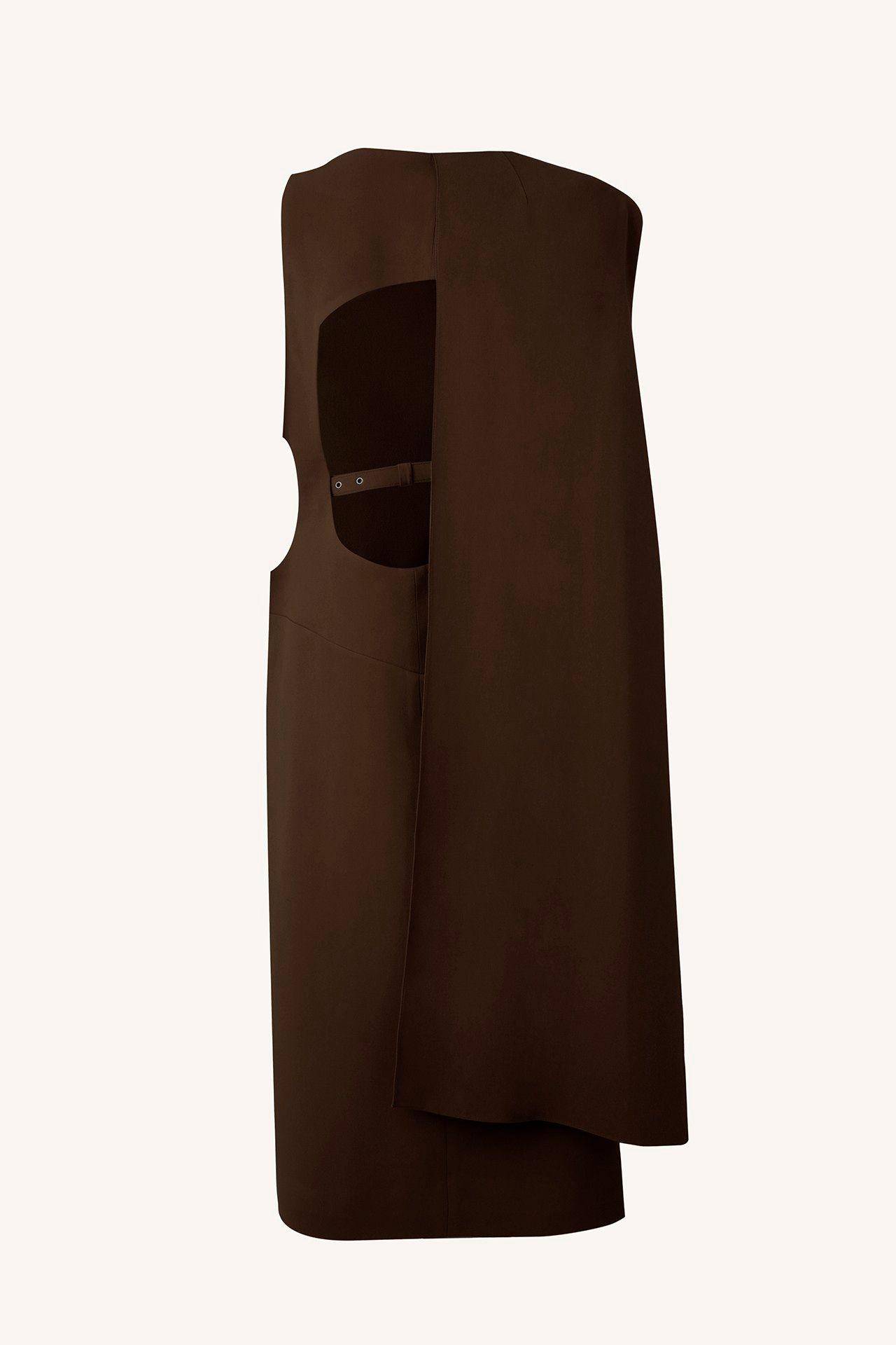 VESTIDO TENDA CREPE MARROM | BROWN CREPE TENT DRESS