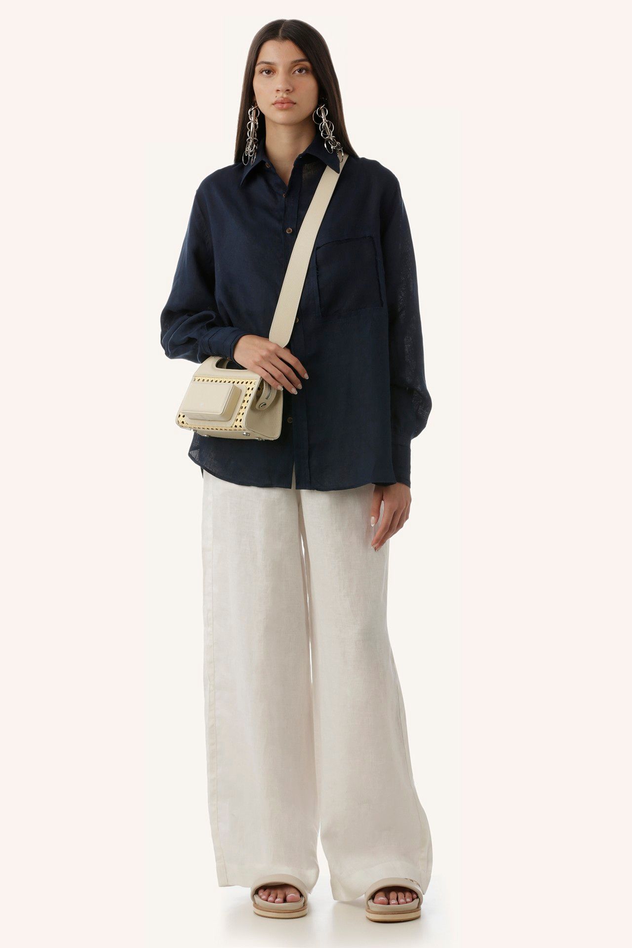 CAMISA MANGA LONGA VENTO LINHO MARINHO | NAVY BLUE VENTO LINEN LONG SLEEVE SHIRT