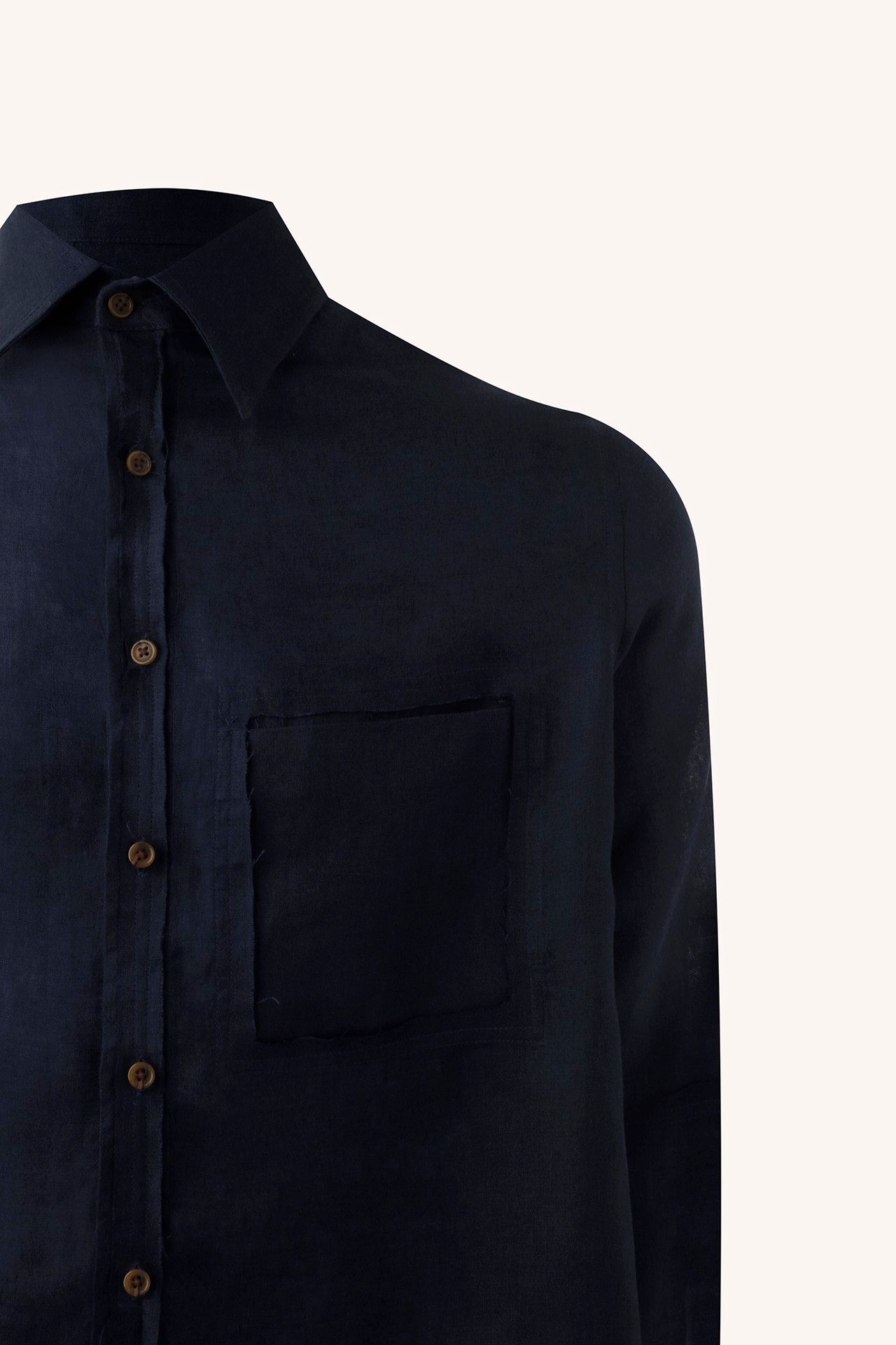 CAMISA MANGA LONGA VENTO LINHO MARINHO | NAVY BLUE VENTO LINEN LONG SLEEVE SHIRT