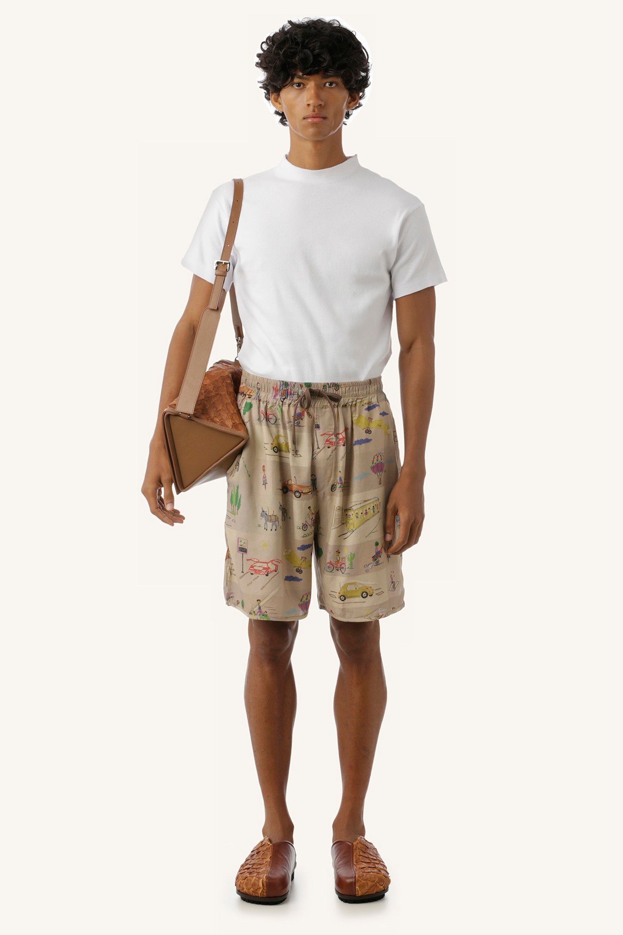 BERMUDA LONA VISCOLINHO ELEMENTS BEGE | VISCOSE CANVAS SHORTS ELEMENTS BEIGE