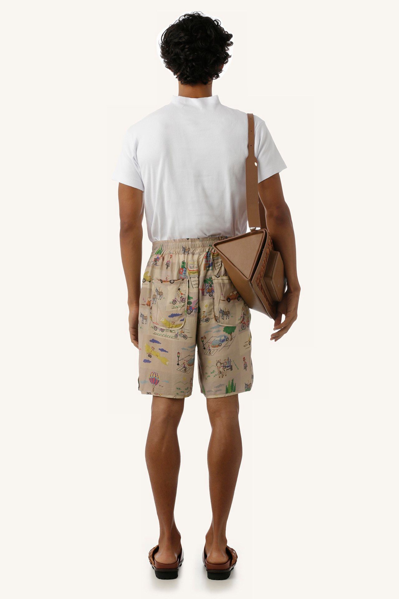 BERMUDA LONA VISCOLINHO ELEMENTS BEGE | VISCOSE CANVAS SHORTS ELEMENTS BEIGE