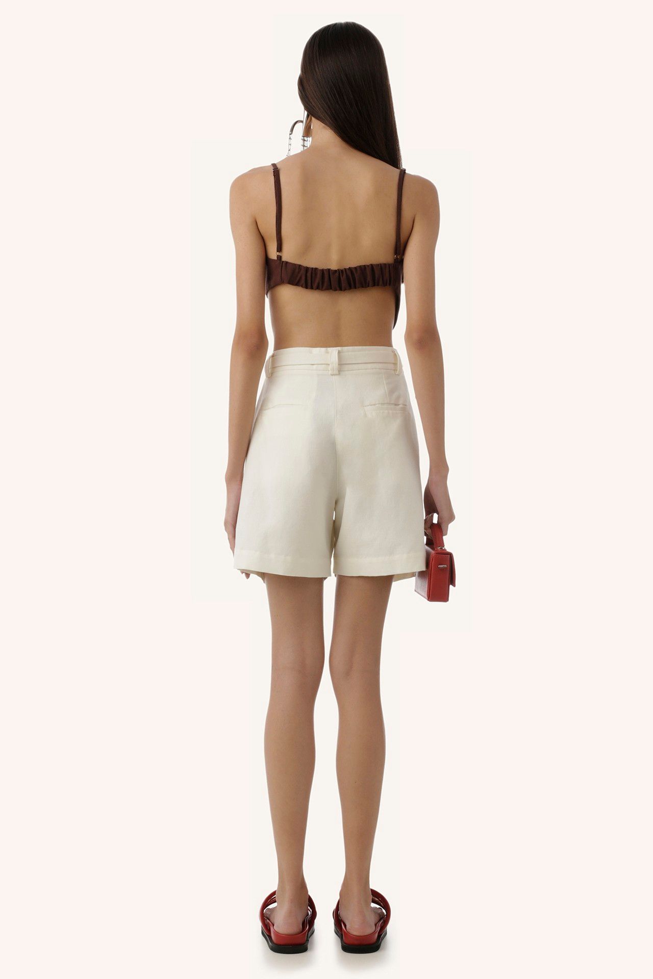 BERMUDA BUMERANGUE LINHO ALGODÃO OFF WHITE | BOOMERANG SHORTS LINEN COTTON OFF WHITE