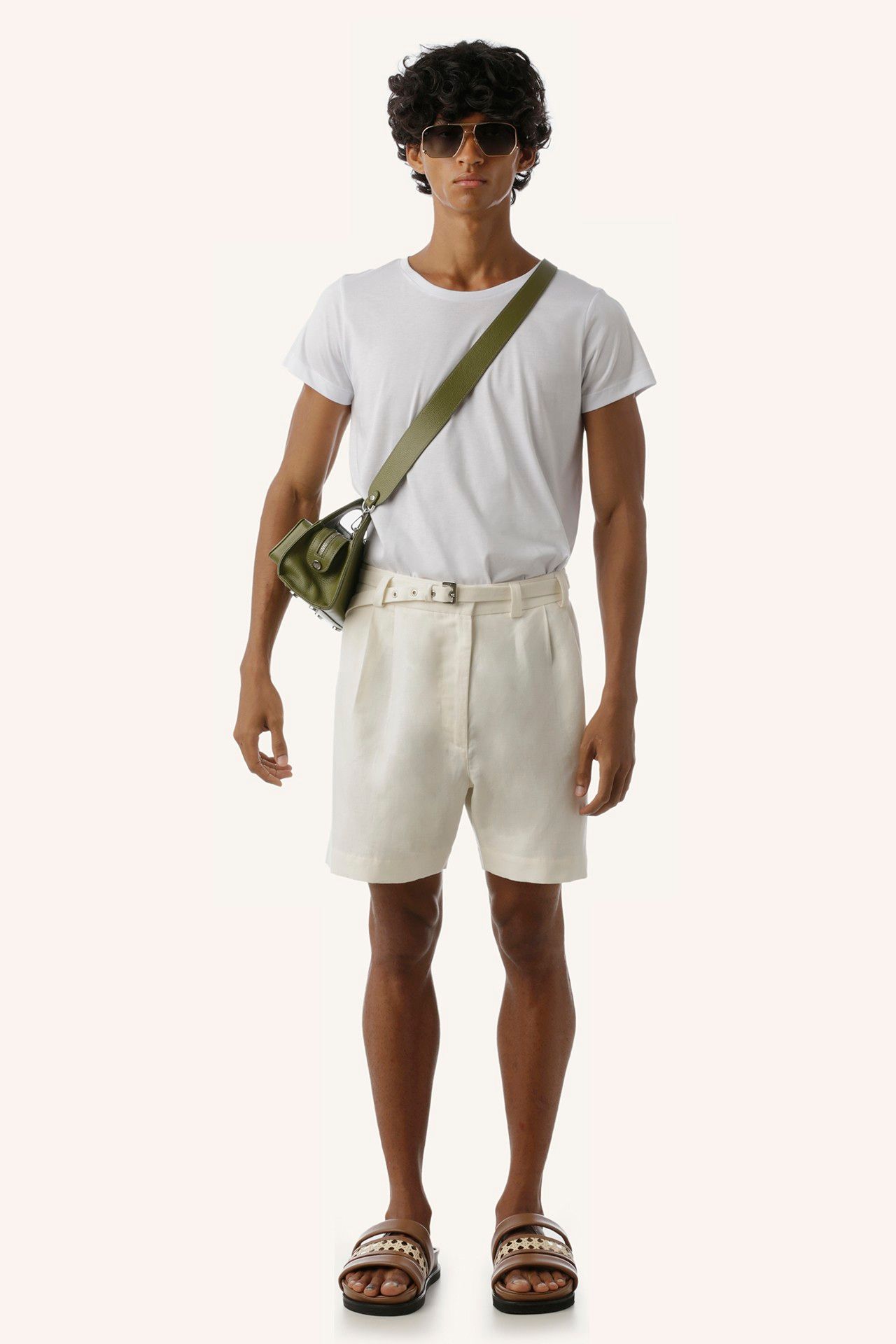 BERMUDA BUMERANGUE LINHO ALGODÃO OFF WHITE | BOOMERANG SHORTS LINEN COTTON OFF WHITE