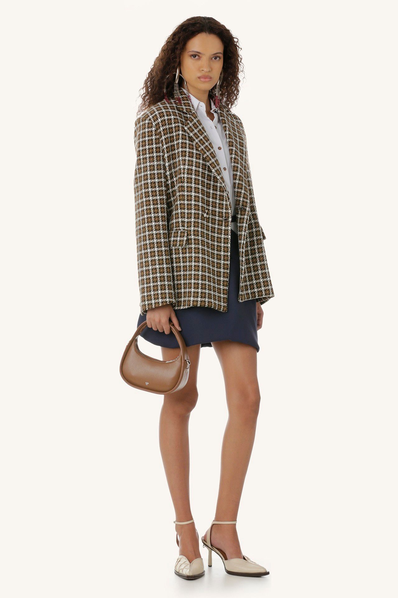 BLAZER PHILO TWEED LÃ MARROM | BROWN PHILO TWEED BLAZER