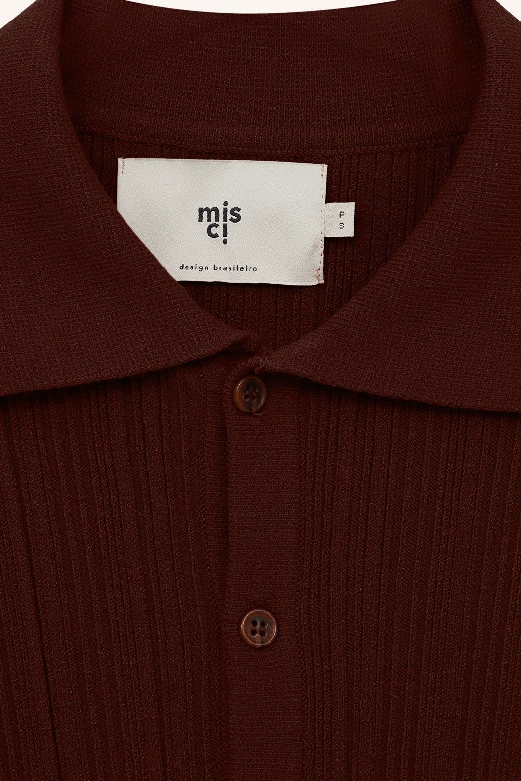 POLO MANGA LONGA ANA TRICOT MARROM | ANA TRICOT LONG SLEEVE POLO SHIRT BROWN