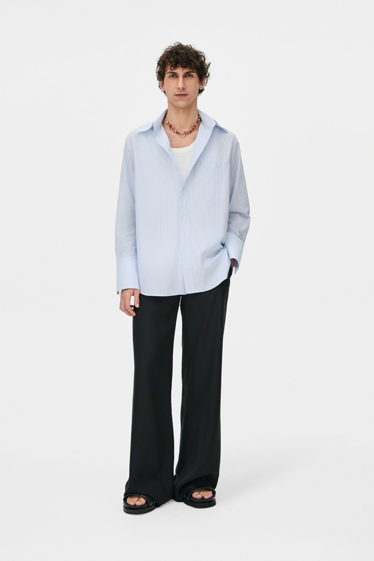 CAMISA MANGA LONGA USHUAIA LISTRADA AZUL CLARO | USHUAIA LIGHT BLUE STRIPED LONG-SLEEVED SHIRT