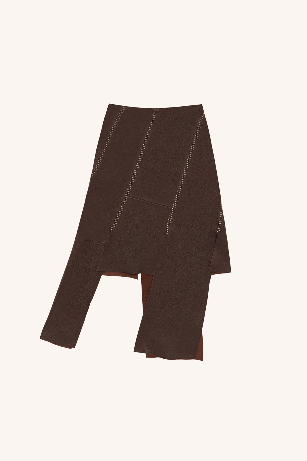 SAIA JANDAÍRA COURO CAFÉ | JANDAÍRA LEATHER COFFEE SKIRT