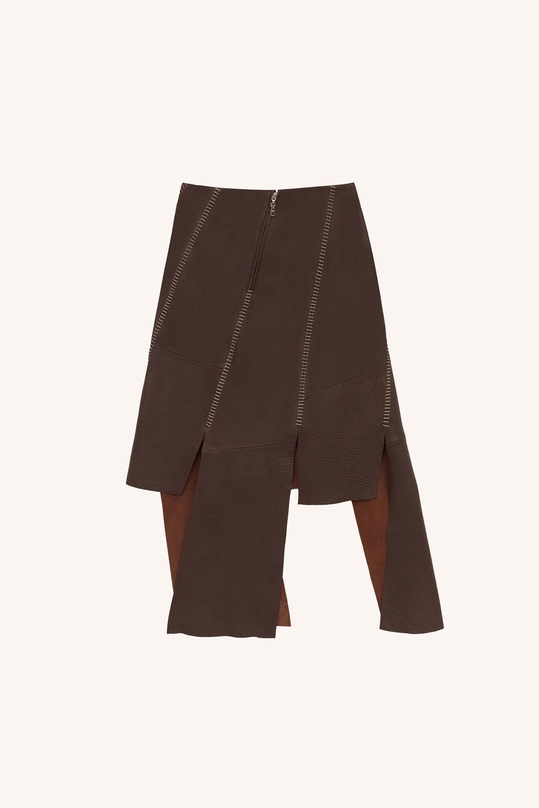 SAIA JANDAÍRA COURO CAFÉ | JANDAÍRA LEATHER COFFEE SKIRT