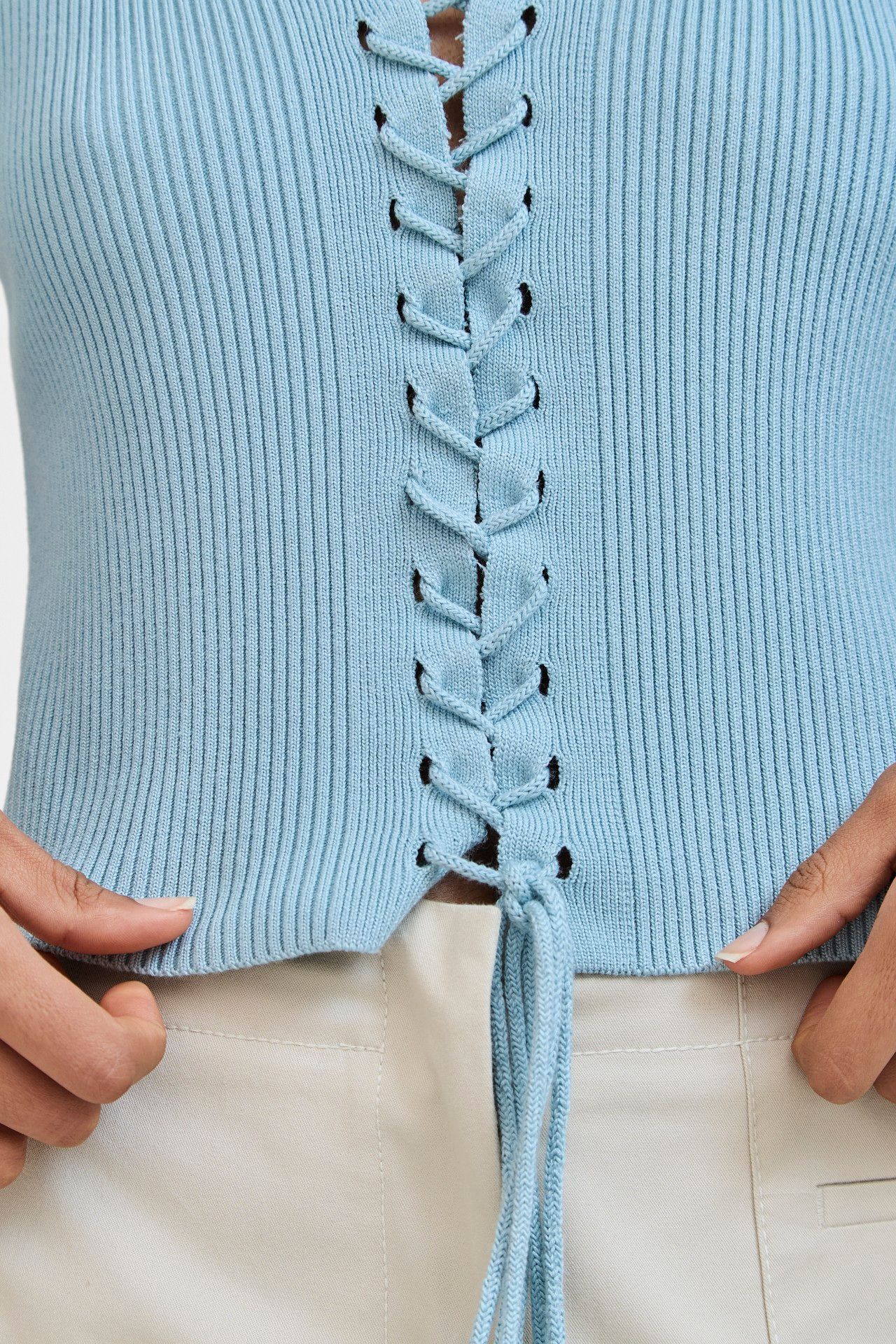 POLO CAROL TRICOT AZUL | BLUE CAROL KNIT POLO