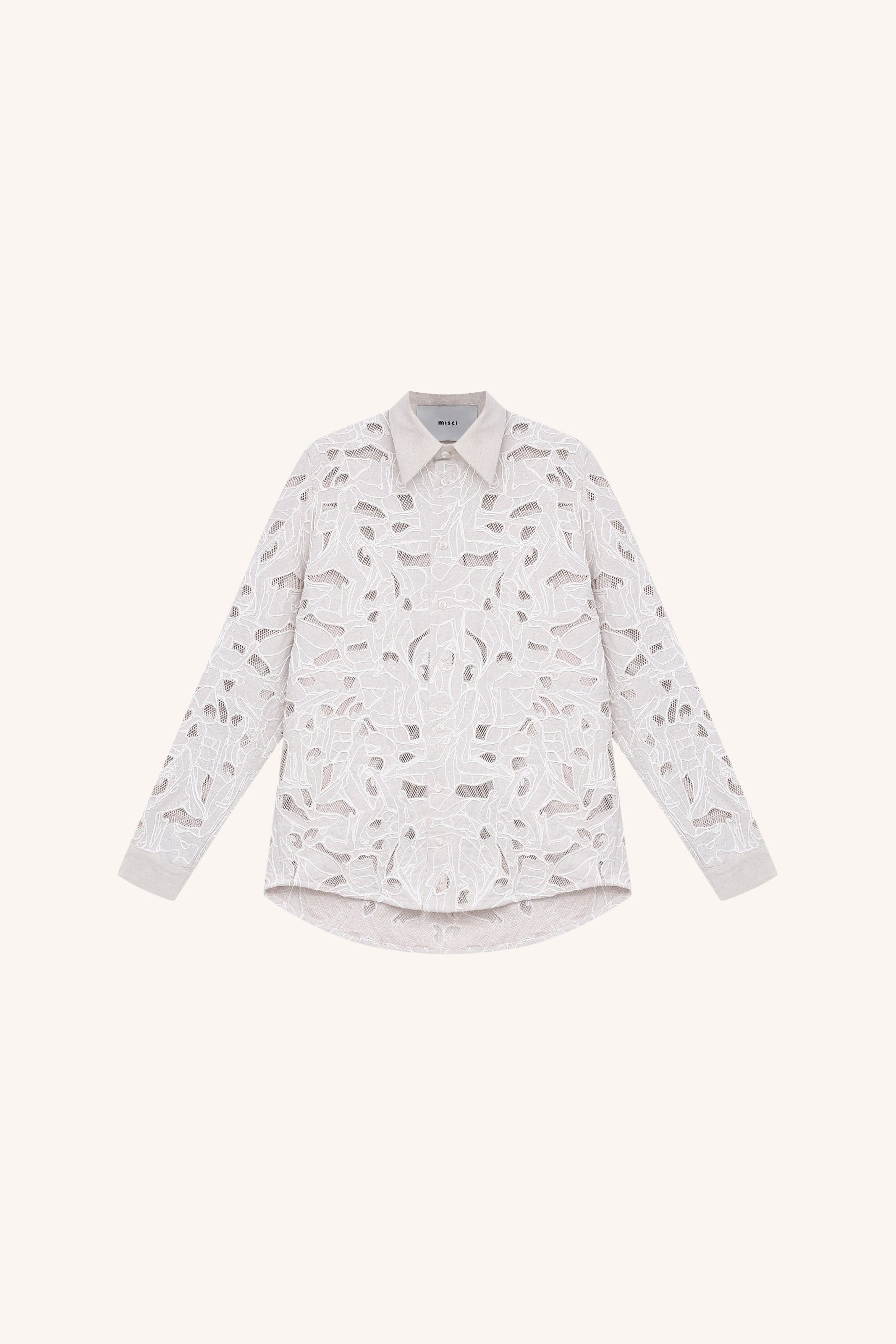 CAMISA MANGA LONGA ASCÂNIO BORDADA NATURAL | ASCÂNIO NATURAL EMBROIDERED LONG-SLEEVE SHIRT