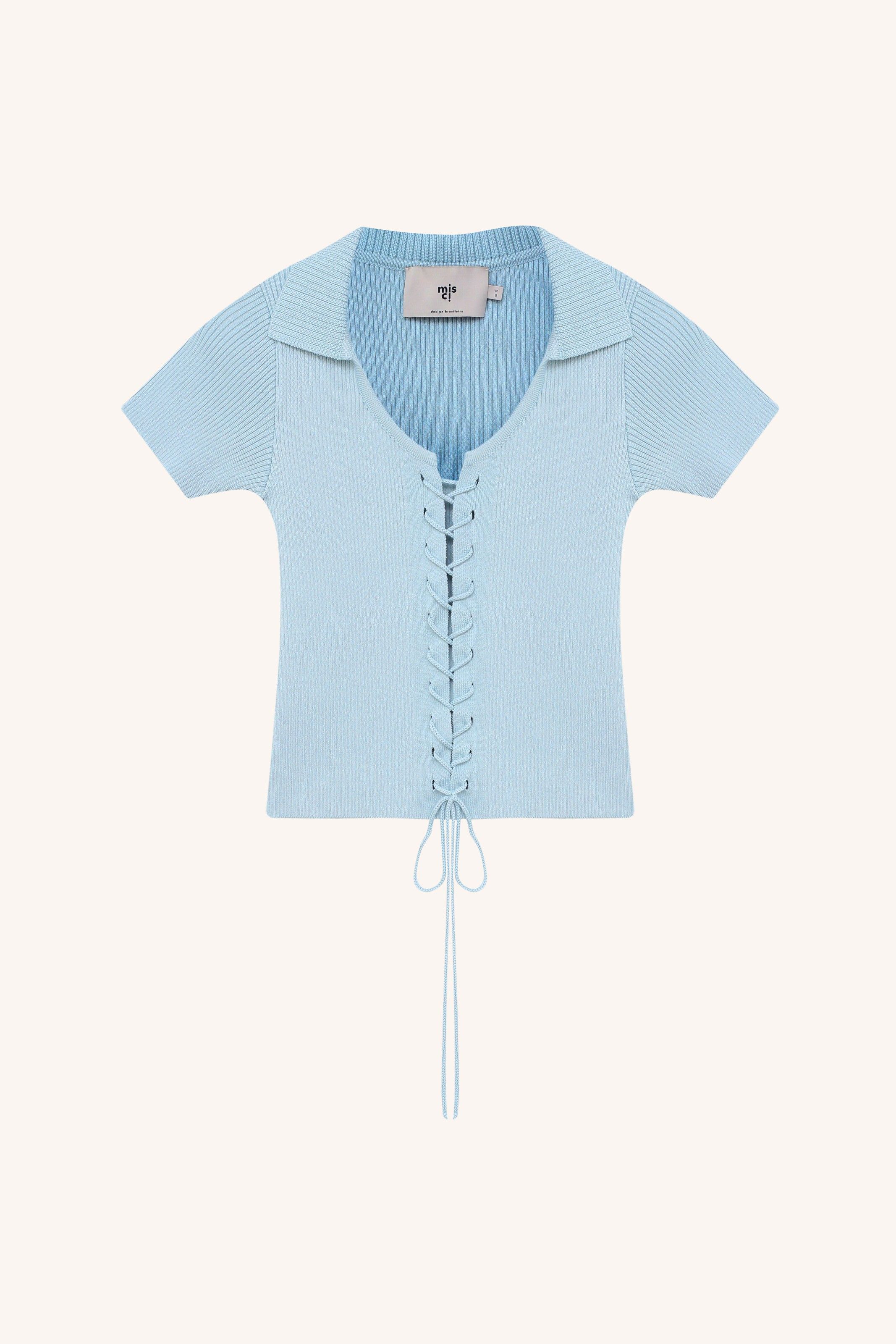POLO CAROL TRICOT AZUL | BLUE CAROL KNIT POLO