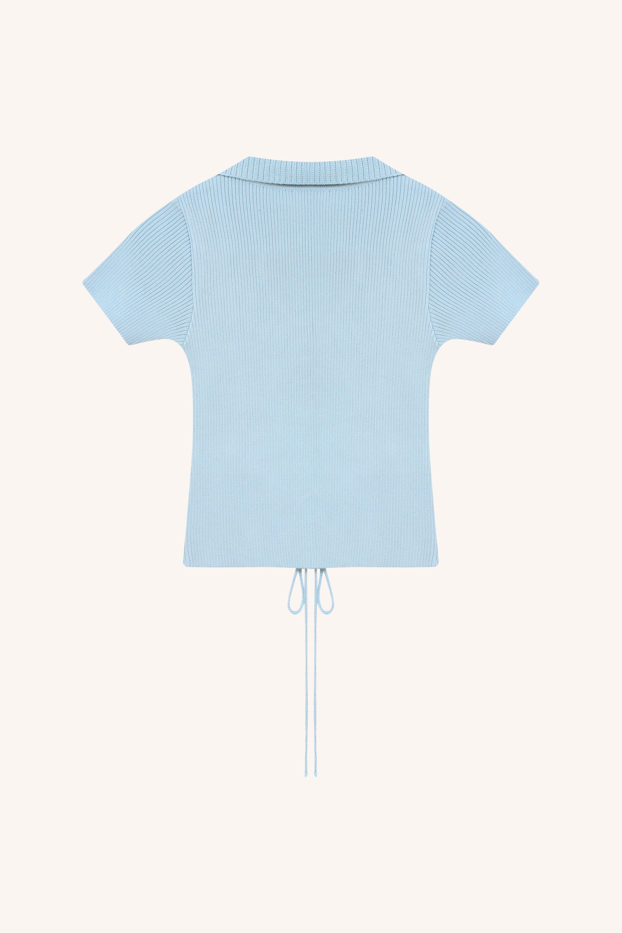 POLO CAROL TRICOT AZUL | BLUE CAROL KNIT POLO